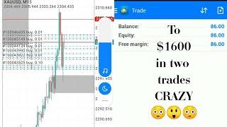 $86 to $1600 Growing Small account | How trade small account and make profits