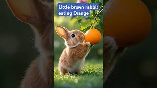 #little brown rabbit eating Orange #rabbit #cute #orange 