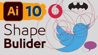 10 - تكوين الأشكال المتداخله فى الاليستريتور - Shape Builder Tool in Adobe Illustrator CC