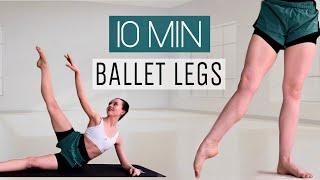 10 Min Ballerina Legs Workout - Slim Ballet Legs Pilates Workout | Outer + Inner Thighs, Low Impact