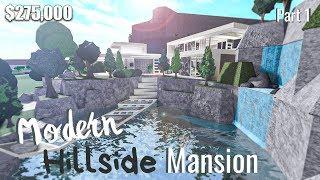 Bloxburg | Modern Hillside Mansion || House Build [Roblox] [Part 1/2]