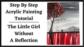 The Little Girl Without A Reflection - Step-by-Step Beginner Acrylic Painting Tutorial