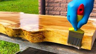 I make a beautiful slab table with epoxy