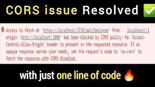 CORS issue resolved in just one line of Code | How to call API from React without CORS issue | Proxy