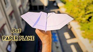 How to make crazy paper bat, Paper flying bat plane, Flapping bat, Best flying notebook bat #plane