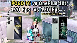 POCO F6 vs OnePlus 10t PUBG Mobile BGMI 1v1 TDM 120 FPS vs 120 FPS (By Shizuku App) That Was Smooth!