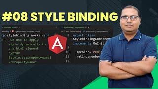 #08 Dynamic Style Binding | Style Binding in Angular | How to use style binding 