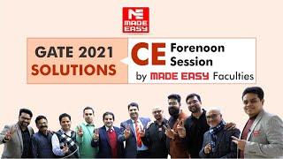 CE - GATE - 2021 | LIVE Exam Forenoon Session Solutions| MADE EASY Faculty Team