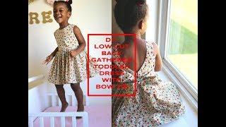 DIY [Beginner Sewing] Low cut back gathered toddler dress with bow tie