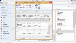 Inventory BOM and Assembly in Dynamics GP