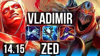 VLADIMIR vs ZED (MID) | 14/1/8, Quadra, Legendary, 500+ games | BR Master | 14.15