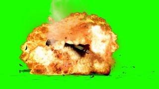 Police Car explodes - Big Fire Explosion - green screen effects - free use