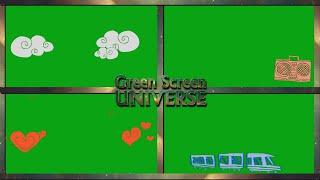 12 Drawing Elements for Children - Green Screen / Chroma Key