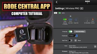 Using Rode Wireless Pro w/ Computer [ Rode Central App Setup ] Settings - Features - Timecode