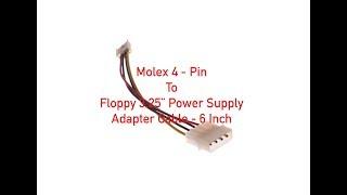 Molex 4-Pin to Floppy 3.25’ Power Supply Adapter Cable - 6 Inch P#693