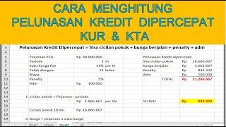 CARA MENGHITUNG PELUNASAN DIPERCEPAT KUR (KREDIT USAHA RAKYAT) & KTA (KREDIT TANPA  AGUNAN)