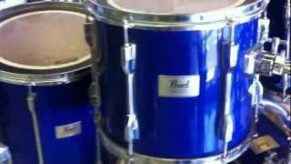 Vintage Pearl Drum Set Session Blue 12/13/16 Kit 5 piece shell pack early 90s