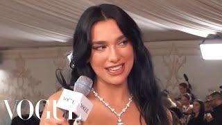 Dua Lipa on Her Vintage 1992 Chanel Dress | Met Gala 2023 With La La Anthony | Vogue