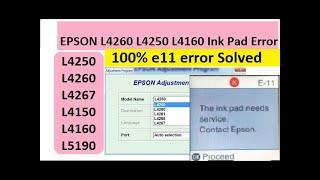 The ink pad needs service contact epson L4260 L4250 L5290 | Epson E-11 error reset | epson e11 L4260