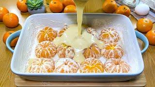 New Year's tangerine dessert in 10 minutes! A dessert that melts in your mouth!