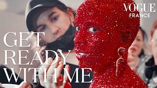 Doja Cat Gets Ready for Schiaparelli Wearing Stunning Red Outfit & 30,000 Crystals | Vogue France