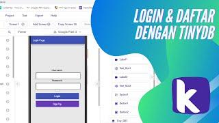 Login & Sign Up Menggunakan Storage TinyDB (Local Storage) di Kodular