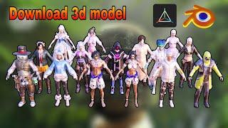 Characters 3d model pack pubg mobile prisma3d Blender fbx obj free download