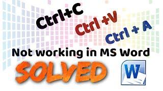Ctrl+C, Ctrl+V not working in Microsoft Word | MS-Office | solved