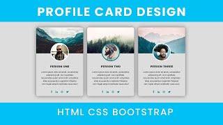 Profile Card Design using Bootstrap | Bootstrap Cards