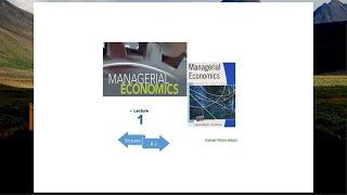 Managerial Economics Lecture # 1 Stream # 2