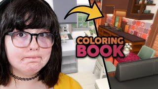 Trying the COLORING BOOK Build Challenge in The Sims 4 ️