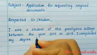 Application for return of original documents from college Simple Format #trending  #college #ytshort