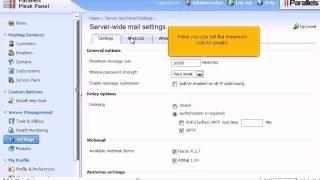 How to configure Mail Server and Virus Protection Settings in Plesk