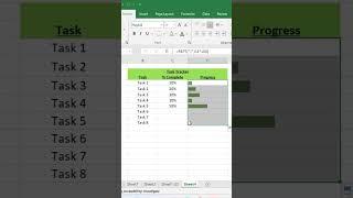 Make a cool progress bar on excel! #exceltips #excelpro #exceltutorial #excelshortcuts #excelexpert