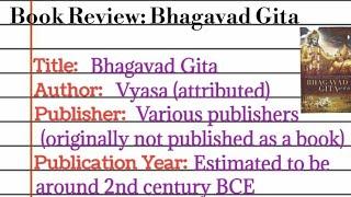 Write a book review on spiritual book || Book Review on Bhagavad Gita