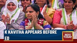 Delhi Excise Policy Scam Case: K Kavitha Appears Before ED For Questioning