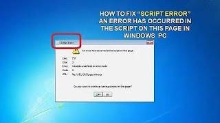 How to Fix “Script Error” An Error Has Occurred In The Script On This Page In Windows PC