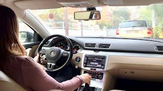 Manual car driving video ASMR  Girl driving in traffic in the city  Car ASMR driving