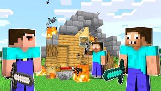 ХЕРОБРИН СЛОМАЛ ДОМ НУБА И ПРО В МАЙНКРАФТ ! НУБИК И ТРОЛЛИНГ ЛОВУШКА MINECRAFT