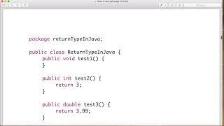 Return Type in Java