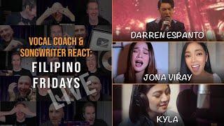 Filipino Fridays E012: Vocal Coach & Songwriter react to Darren Espanto, Jona Viray and Kyla | TGIFF