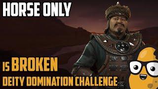 Civilization 6 Horse Only is BROKEN - Mongolia Deity Domination Horse Only Challenge