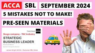 ACCA SBL September 2024 - 5 mistakes not to make in your exam! | ACCA Strategic Business Leader |