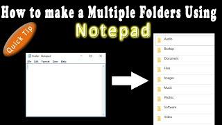 How To Create a Multiple Folders Using Notepad (In One Click)