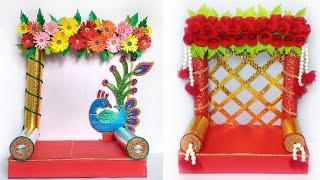 2 Eco Friendly Makhar Making Ideas | Ganpati Background Decoration | Ganpati Decoration idea