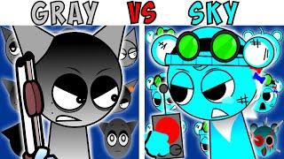 ALL GRAY VS SKY TEST | FNF Character Test | Gameplay VS Playground