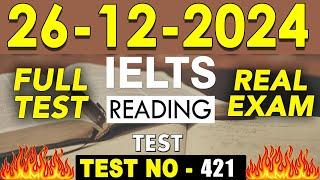 IELTS Reading Test 2024 with Answers | 26.12.2024 | Test No - 421