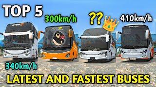 TOP 5 New Best and Latest Buses for Bus Simulator Indonesia by Maleo  | Bus Gameplay