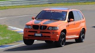 CRAZY BMW X5 on track with air shock absorbers - Elaborare Autoshow