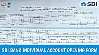 Sbi Bank Individual account opening form kaise bhare | Sbi Bank New account opening form individual.